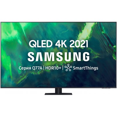 75" Телевизор Samsung QE75Q77AAU 2021 QLED, HDR, черный