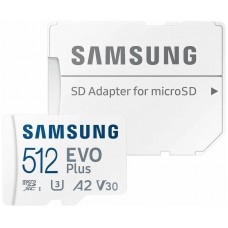 Карта памяти MicroSDXC 512GB Samsung Class 10 Evo Plus U3 (R/W 130 MB/s) + SD адаптер