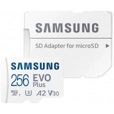 Карта памяти Samsung microSDXC 256 ГБ Class 10, V30, A2, UHS-I U3, R 130 МБ/с, адаптер на SD