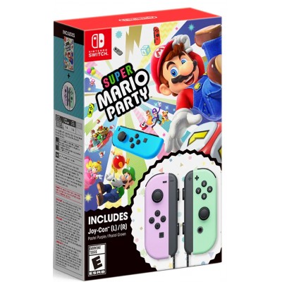 Геймпад Nintendo Joy-Con (Paste Purple / Paste Green) + Super Mario Party (SW)