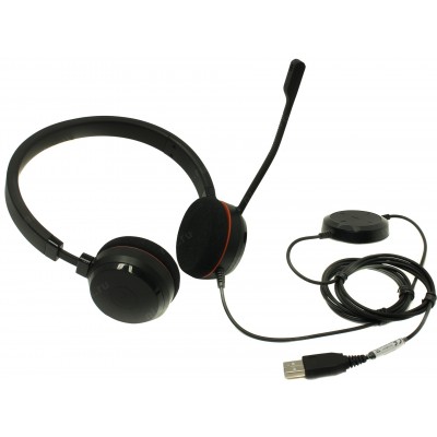 Компьютерная гарнитура Jabra EVOLVE 20 MS Stereo USB-А, черный