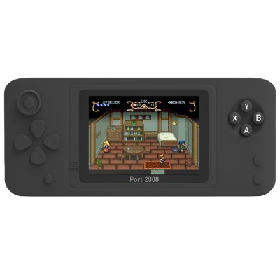 Портативная игровая приставка Retro Genesis Port 2000 (BL-862) 3,5 дюйма экран, 10 эмуляторов, черная, 3000+ игр, сохранения)