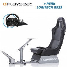 Игровое кресло Playseat  (00004) Evolution Black (черный) + Руль Logitech G923 TRUEFORCE (PC/PS4/PS5)
