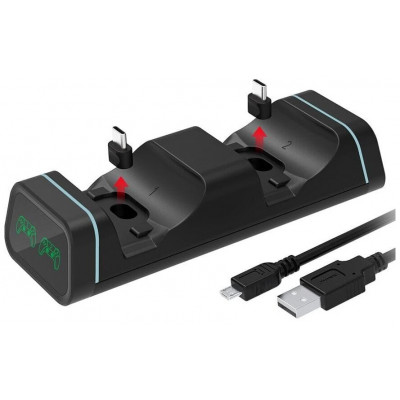 Зарядная станция DOBE для 2-х геймпадов PS5/XBOX Series X/S/Nintendo Switch (чёрный) TYX-0613