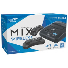Игровая приставка 8 bit + 16 bit Dinotronix Mix Wireless (600 в 1) + 600 встроенных игр + 2 беспроводных геймпада (Черная)
