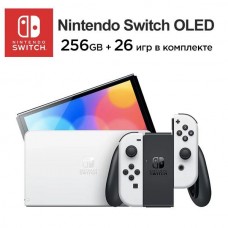 Игровая приставка Nintendo Switch OLED + карта 256 ГБ (26 игр), белый