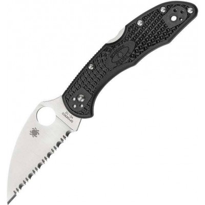 Складной нож Spyderco (C11FSWCBK) Delica 4 Wharncliffe Serrated сталь VG-10, рукоять FRN