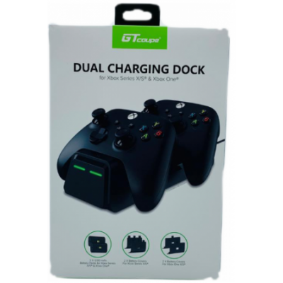 Зарядная станция для 2-x геймпадов Dual Charging Dock + 2 аккумулятора 1200 мАч GT coupe (Xbox One/Series X/S) для Microsoft Xbox Series X/S
