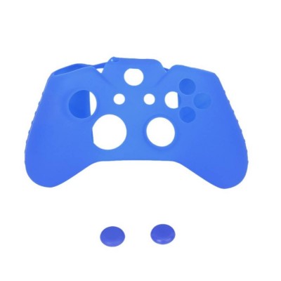 Чехол защитный силиконовый для джойстика (Синий) + Накладки на стики (Синие) (Xbox One)